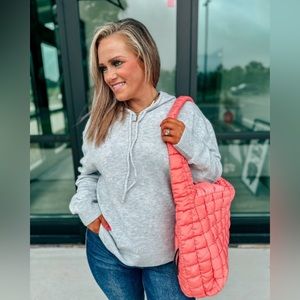 Double Zero- Grey knit Hoodie.